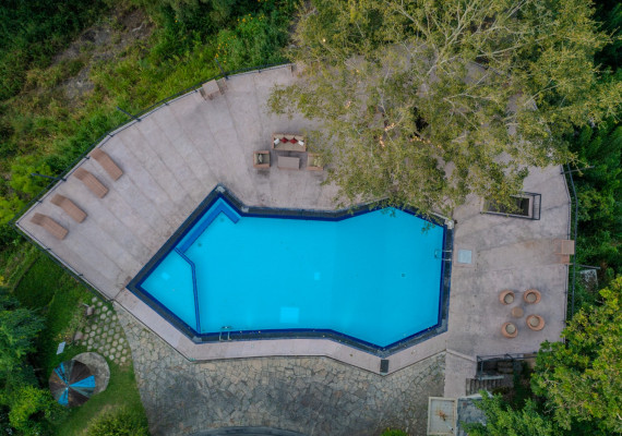 Aerial view of the swimming pool