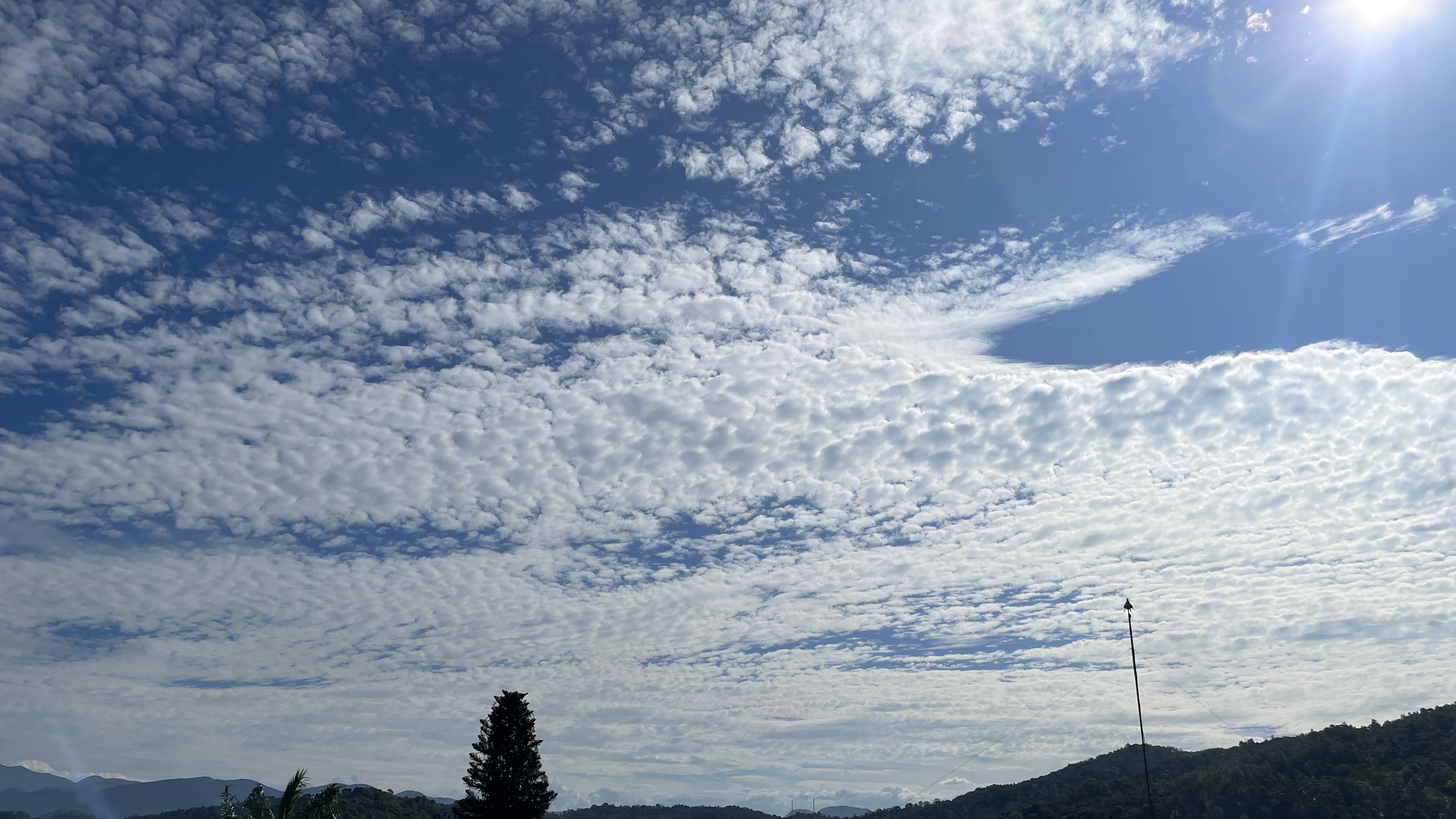 Hills and sky above the resort